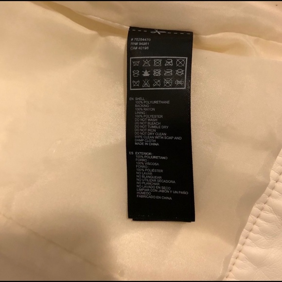 Forever 21 Faux Leather Off White Jacket Small Casual Dress Up Ivory Silver - Picture 8 of 8